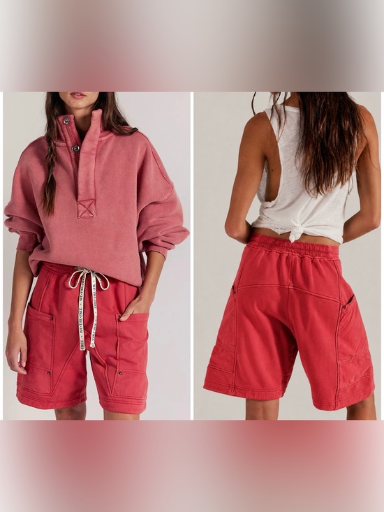 Free People Pants - NWT Free People We The Free Jet Set Shorts - Salsa Red - Small, Large